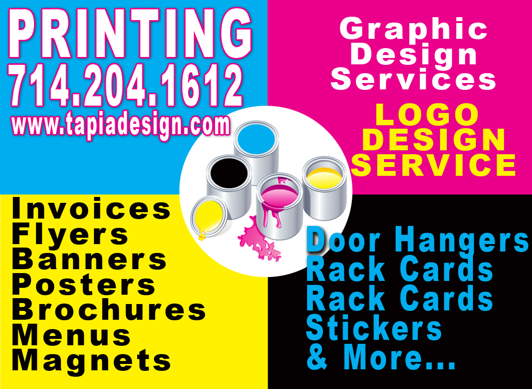 Printing Shop in Anaheim Signs in Anaheim Printing services in Anaheim California by Tapia