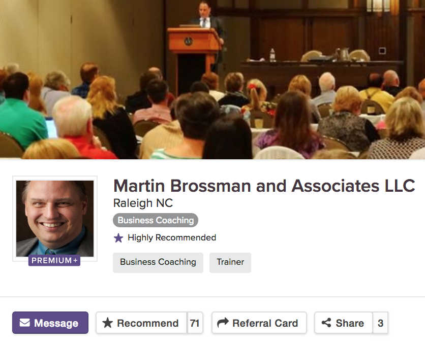 Martin's referral card