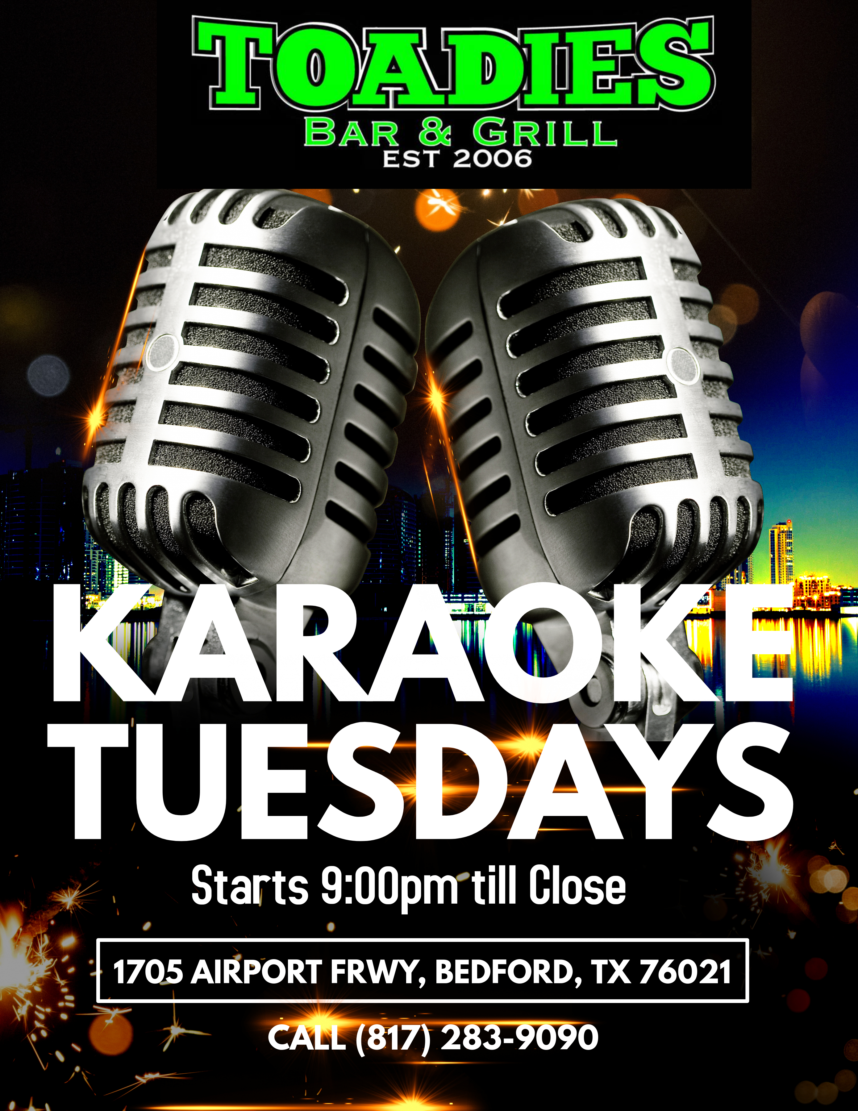 Tuesday Night Karaoke at Toadies Bar and Grill by Carry On DJ Services