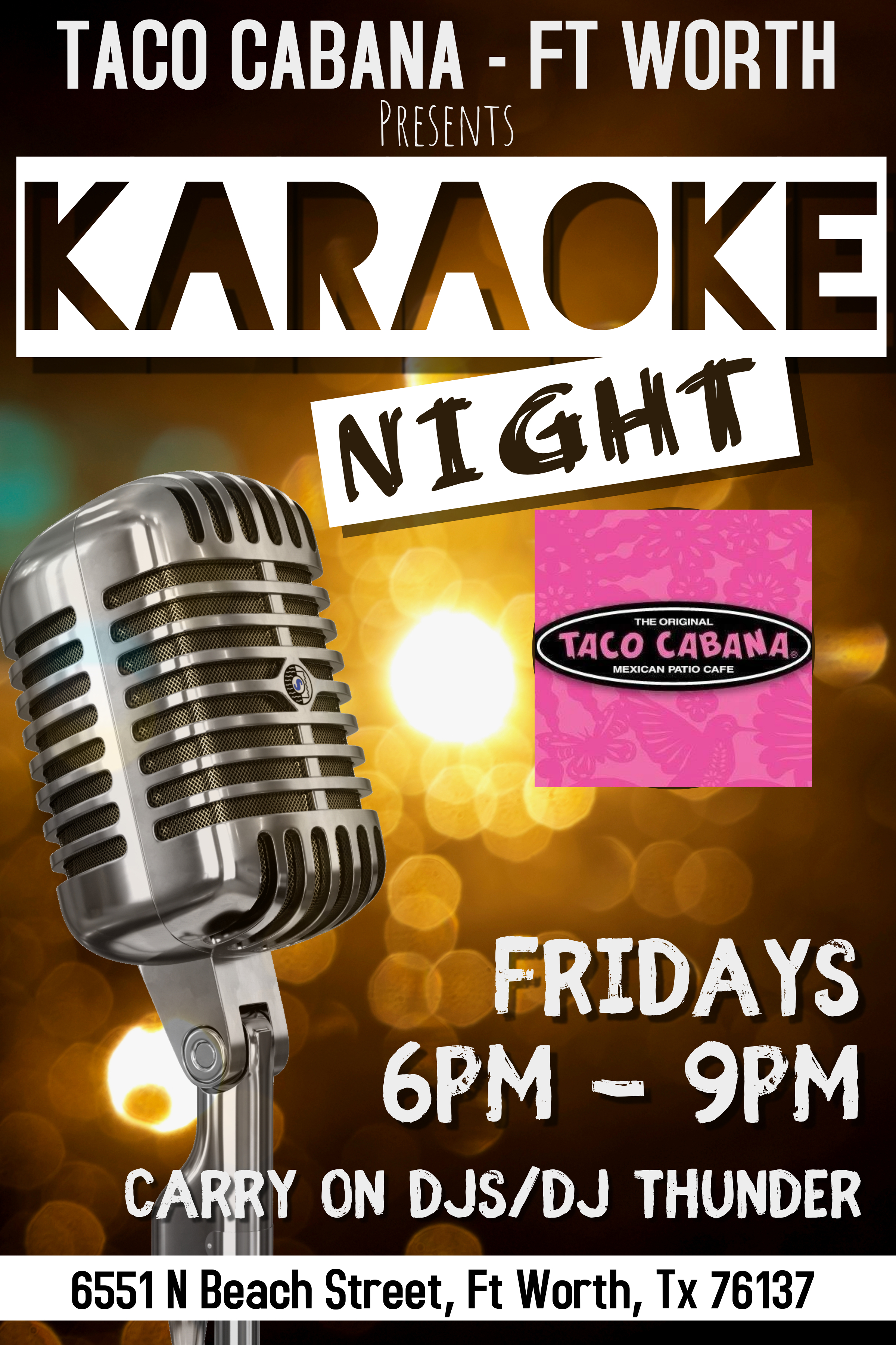 Black Friday Karaoke at Taco Cabana Ft Worth by Carry On DJ Services