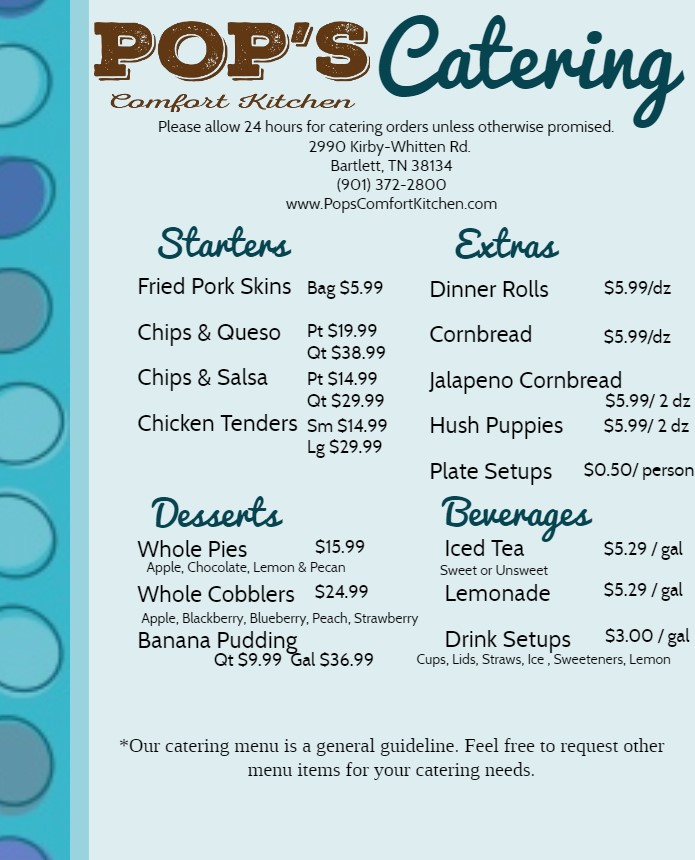 Catering by Pop's Comfort Kitchen in Bartlett, TN - Alignable