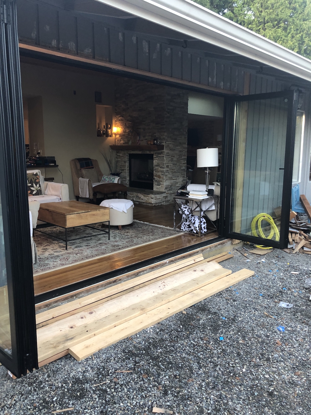 120" Wide X 80" High 4 Panel FOLDADOOR Install Bellevue, WA by EZ FOLDADOOR BIFOLD PATIO